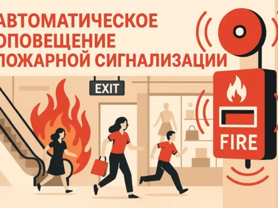 Автоматическое оповещение пожарной сигнализации в торговом комплексе